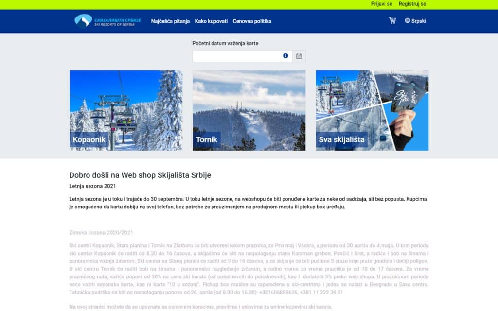 Digitalizacija Skijališta Srbije slika